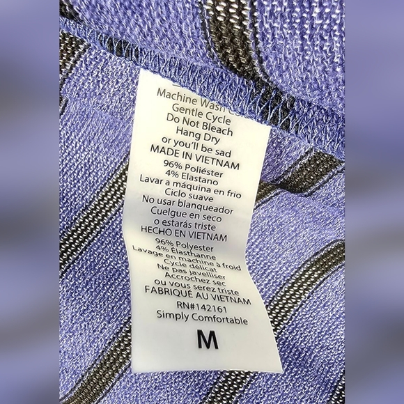 LuLaRoe- 'Joy' Long Striped Sleeveless Cardigan Open Front Large Side Slits - Picture 5 of 7